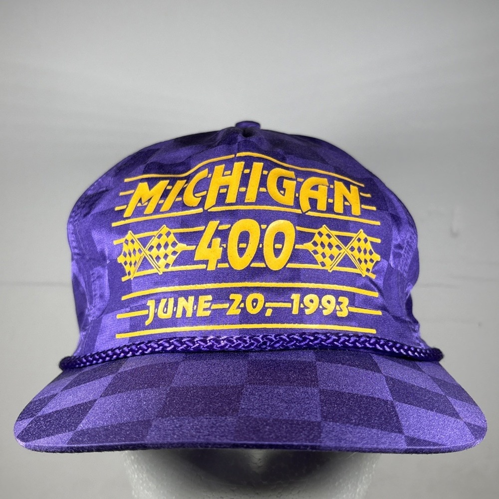 San Sun Winston Cup Michigan 400 1993 Purple NASCAR Strap Back Rope Hat